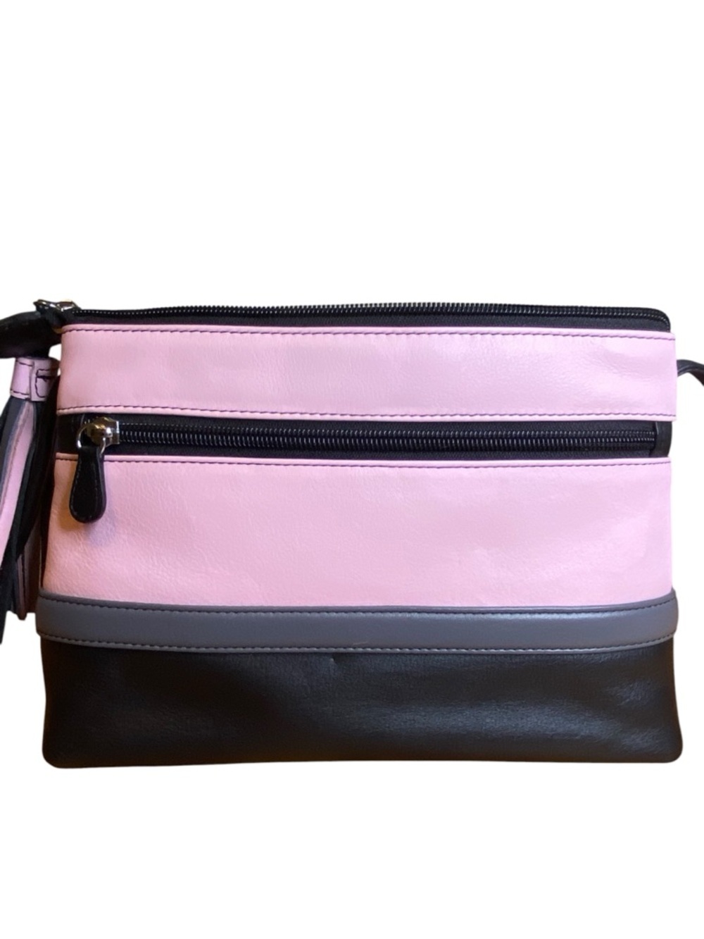 iLi New York Black Pink Leather Crossbody Bag